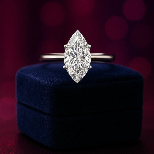 Marquise Lab-grown diamond solitaire engagement ring 1.01 (ctw) 14k gold