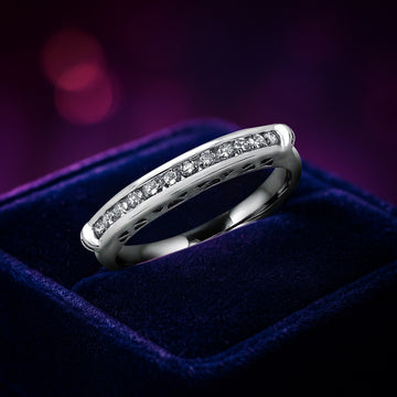 Conception de pont de bague semi-éternité 0,24 (ctw) or blanc 14 carats