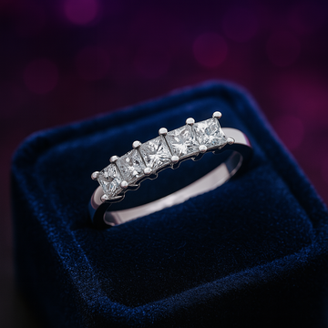 Princess cut semi eternity engagement ring set 1.01 (ctw)