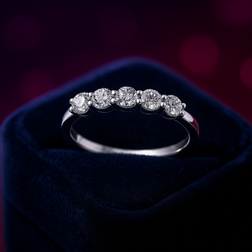 Pretty 5 Lab-Grown diamond semi-eternity ring 0.40 (ctw) in 14k gold