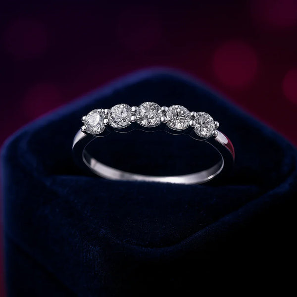 Pretty 5 Lab-Grown diamond semi-eternity ring 0.40 (ctw) in 14k gold