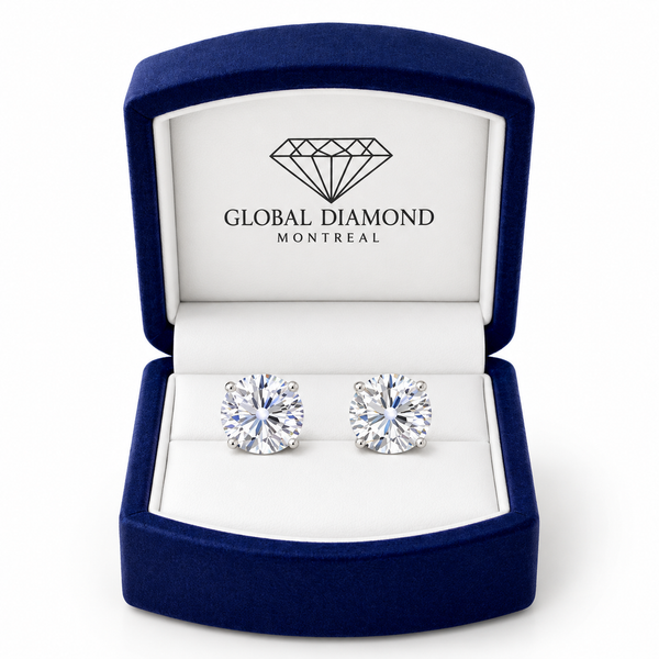 Lab grown diamond stud earrings total 1.4 carat VS1 D Color 14k gold