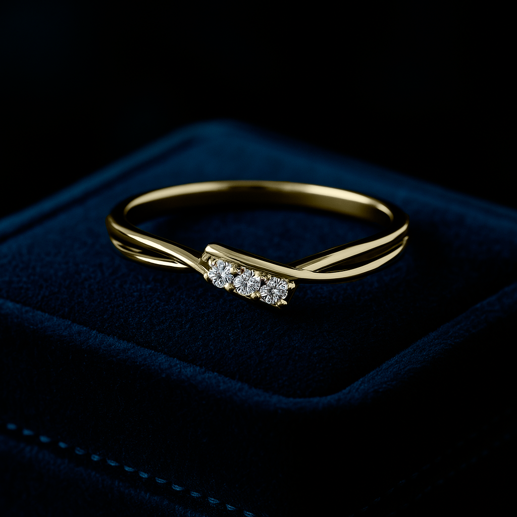 Bague de promesse en or jaune 10 carats avec 0,05 (ctw)