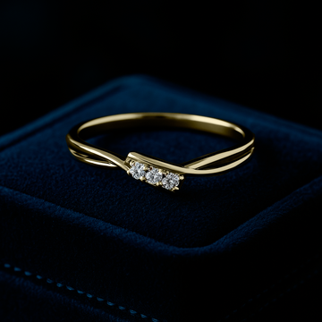 Bague de promesse en or jaune 10 carats avec 0,05 (ctw)