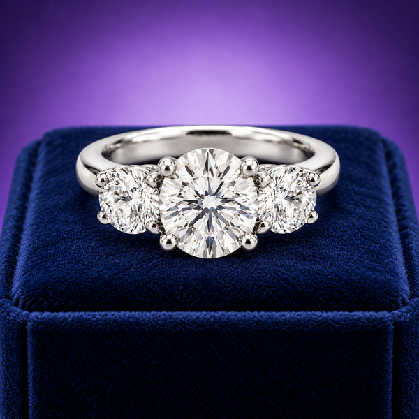 Trinity ring Lab-Grown diamond 2.89 (ctw) in 14k white gold