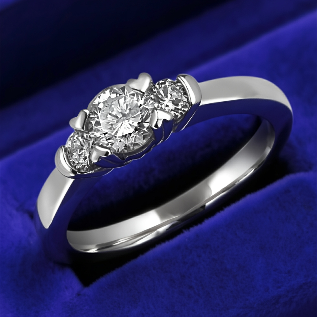 Trinity ring Lab-Grown diamond 0.72 (ctw) in 14k white gold