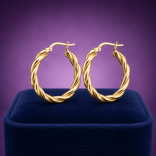Summertime 14K Yellow gold hoop earrings