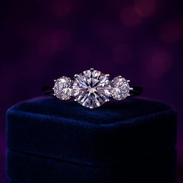 Bague de fiançailles scintillante 0,68 (ctw) en or blanc 14 carats