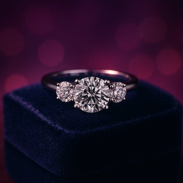 Bague de fiançailles scintillante 0,68 (ctw) en or blanc 14 carats