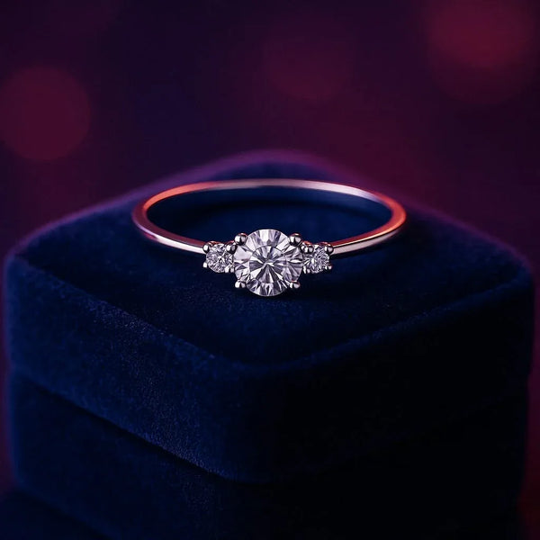 0.10 carat diamonds three stones promise ring 10k white gold