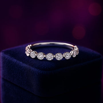 Sherring prongs semi-eternity ring 0.90 (ctw) in 14k white gold