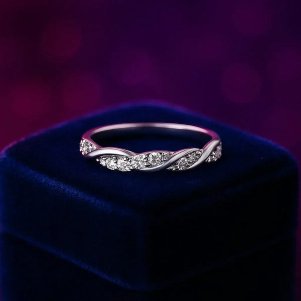 Twisted semi-eternity ring  0.24 (ctw) in 14k yellow gold