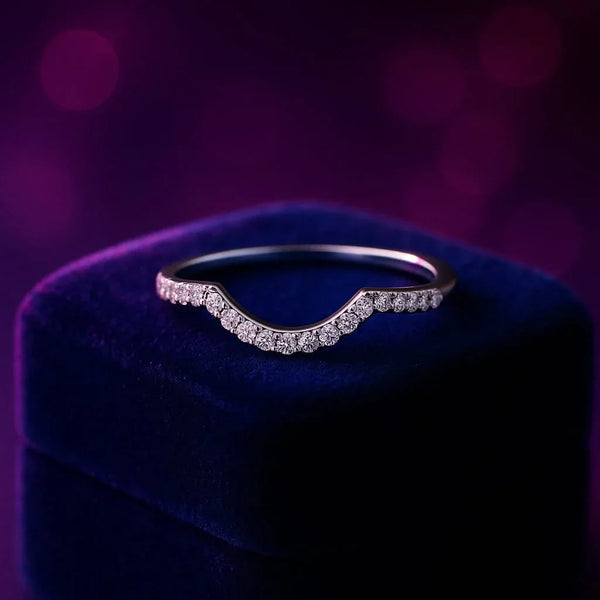 Curved rose gold semi-eternity ring 0.22 (ctw) in 14k gold