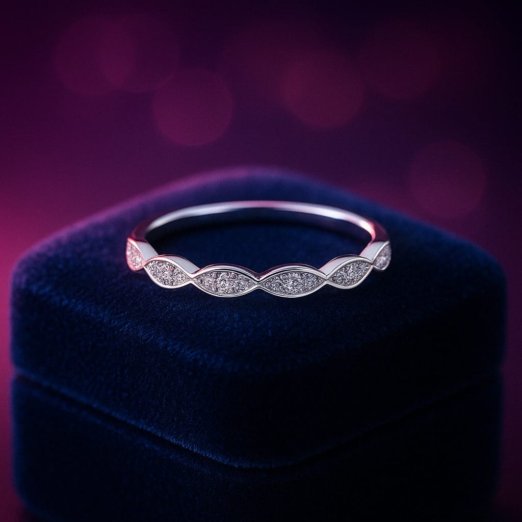 Semi-éternité design marquise en or 14 carats