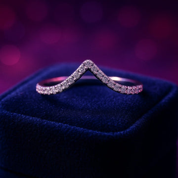 Bague semi-éternité délicate 0,24 (ctw) en or blanc 14 carats 