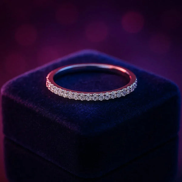 Delicate semi-eternity ring 0.20 (ctw) in 14k white gold