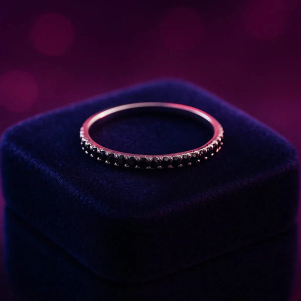 Black diamond semi-eternity ring 0.24 (ctw) in 14k gold
