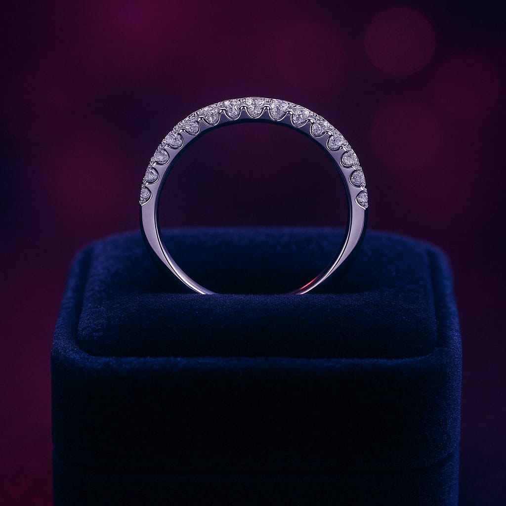 Bague semi-éternité Glamour &amp; Glitz 1,00 (ctw) en or blanc 14 carats 