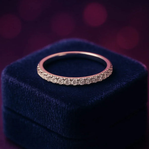 Commemorative semi-eternity diamond ring 0.38 (ctw) in white gold