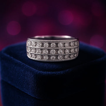 Diamond anniversary ring 0.32 carat 14k white gold