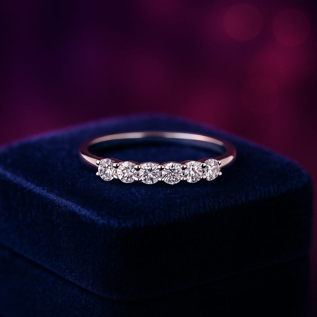 Half carat semi-eternity ring 0.50 (ctw) in 14k gold