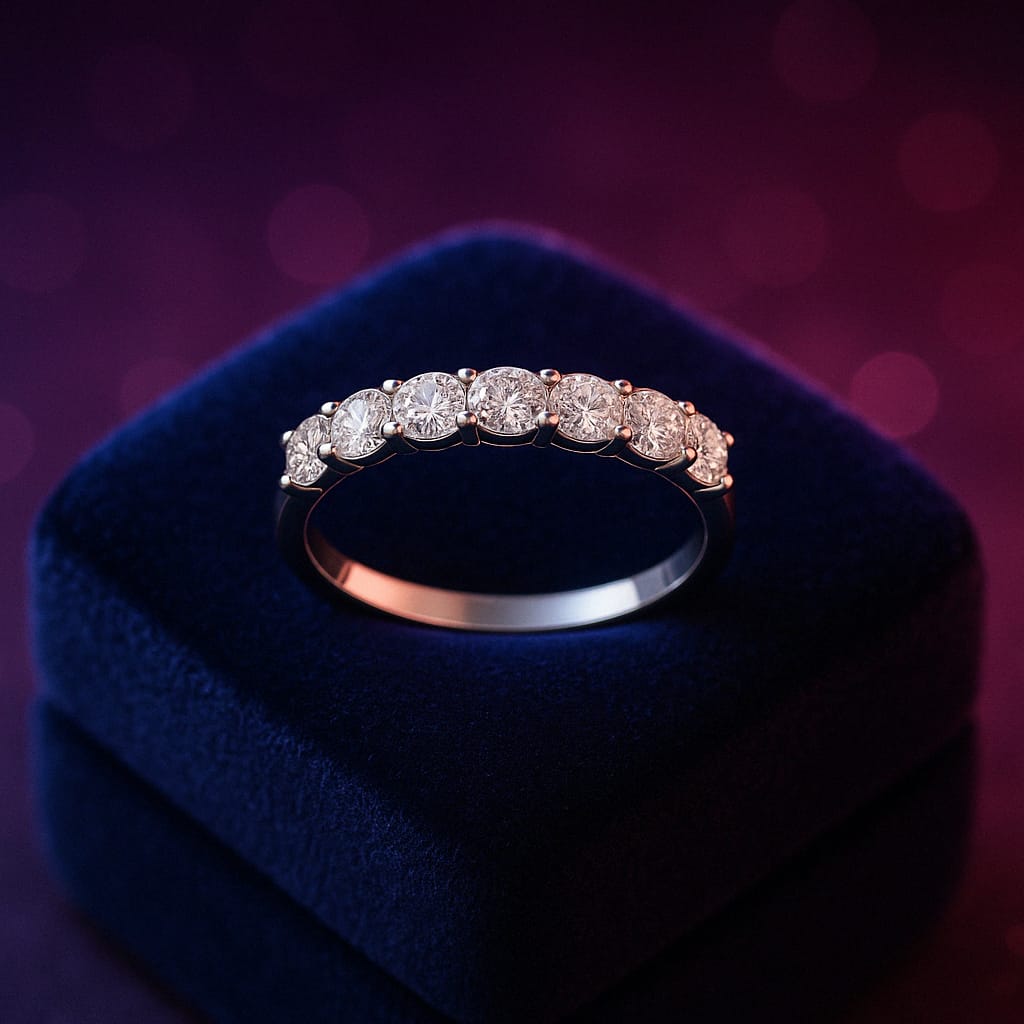 Galery  semi-eternity ring lab-Grown diamond 0.70 (ctw) in 14k gold