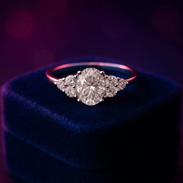 Oval dream diamond engagement ring 1.15 (ctw) in 14k white gold