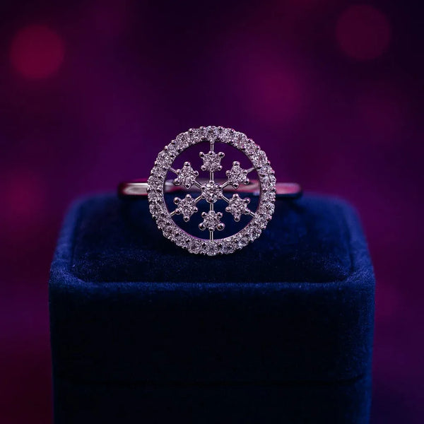 Stylish cocktail ring 0.14 (ctw) in 14k white gold