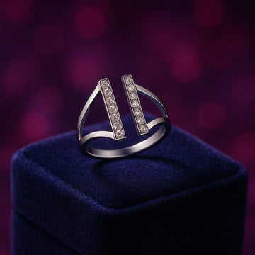 Bague en diamant flexible et moderne en grappe 0,20 (ct) en or blanc 10 carats 