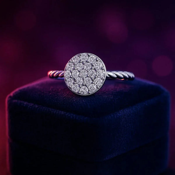 Diamond cluster cocktail ring in 14k yellow gold