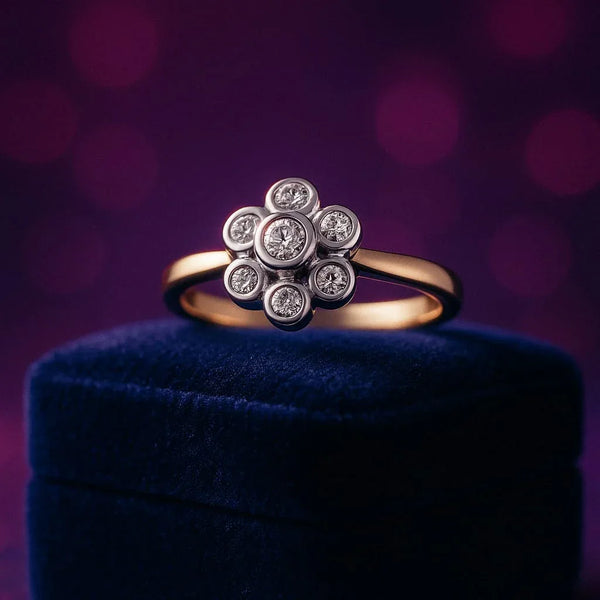Flower promise diamond ring 0.15 (ctw) 18k gold