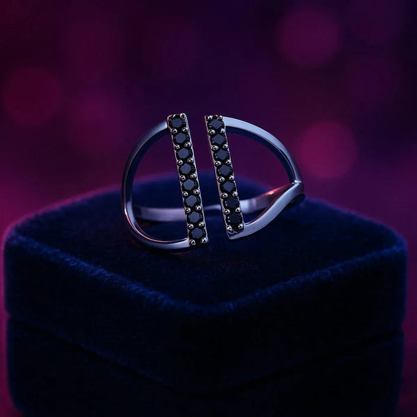 Trendy black diamond ring 0.20 (ctw) in 10k white gold