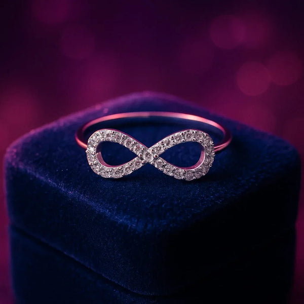 Fashion infinity diamond ring 14k white gold