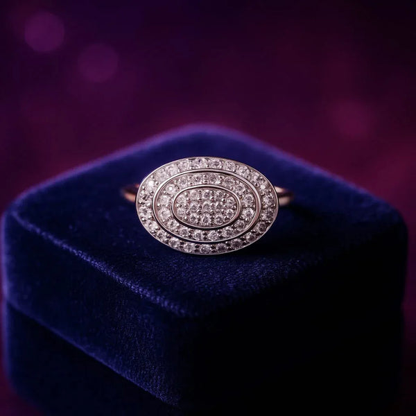 Pave cocktail fashion ring 0.52 (ctw) in 18k white gold