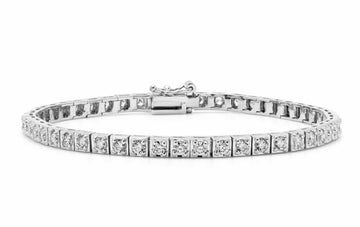 Bracelet tennis chic en diamant 1,90 (ct) en or blanc 14 carats