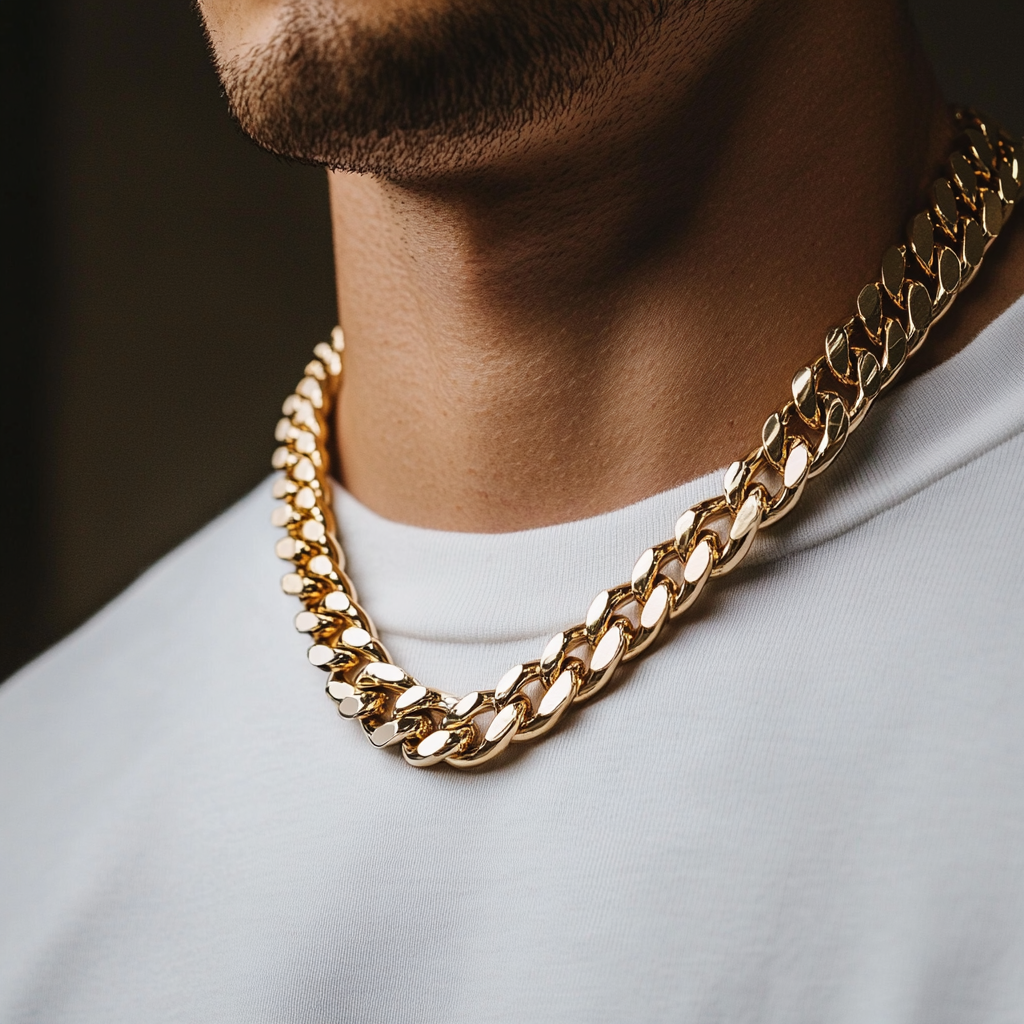 6mm 10K yellow gold cuban link chain