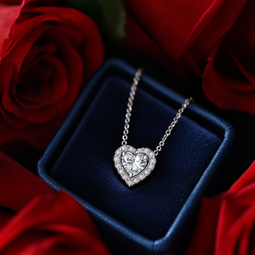 14k heart shaped pendant with lab-grown diamond 0.35 (ctw) | 16″ Chain included