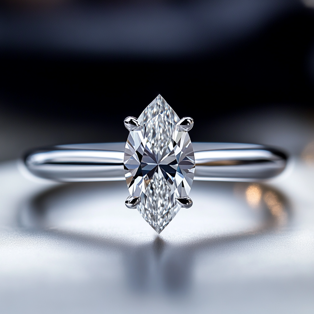 Marquise Lab-grown diamond solitaire engagement ring 0.73 (ctw) 14k gold