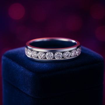 Channel set semi eternity ring 0.83 (ctw) in 14k white gold ring