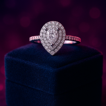 Pear shape lab-grown halo engagement ring 1.24 (ctw) 14k gold