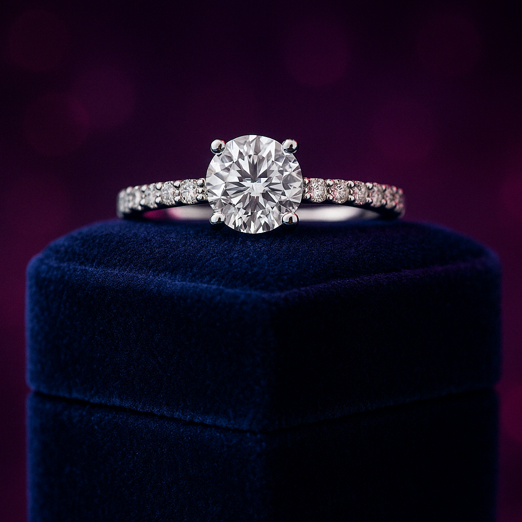 Natural diamonds engagement ring 1.35 (ctw) in 14k white gold
