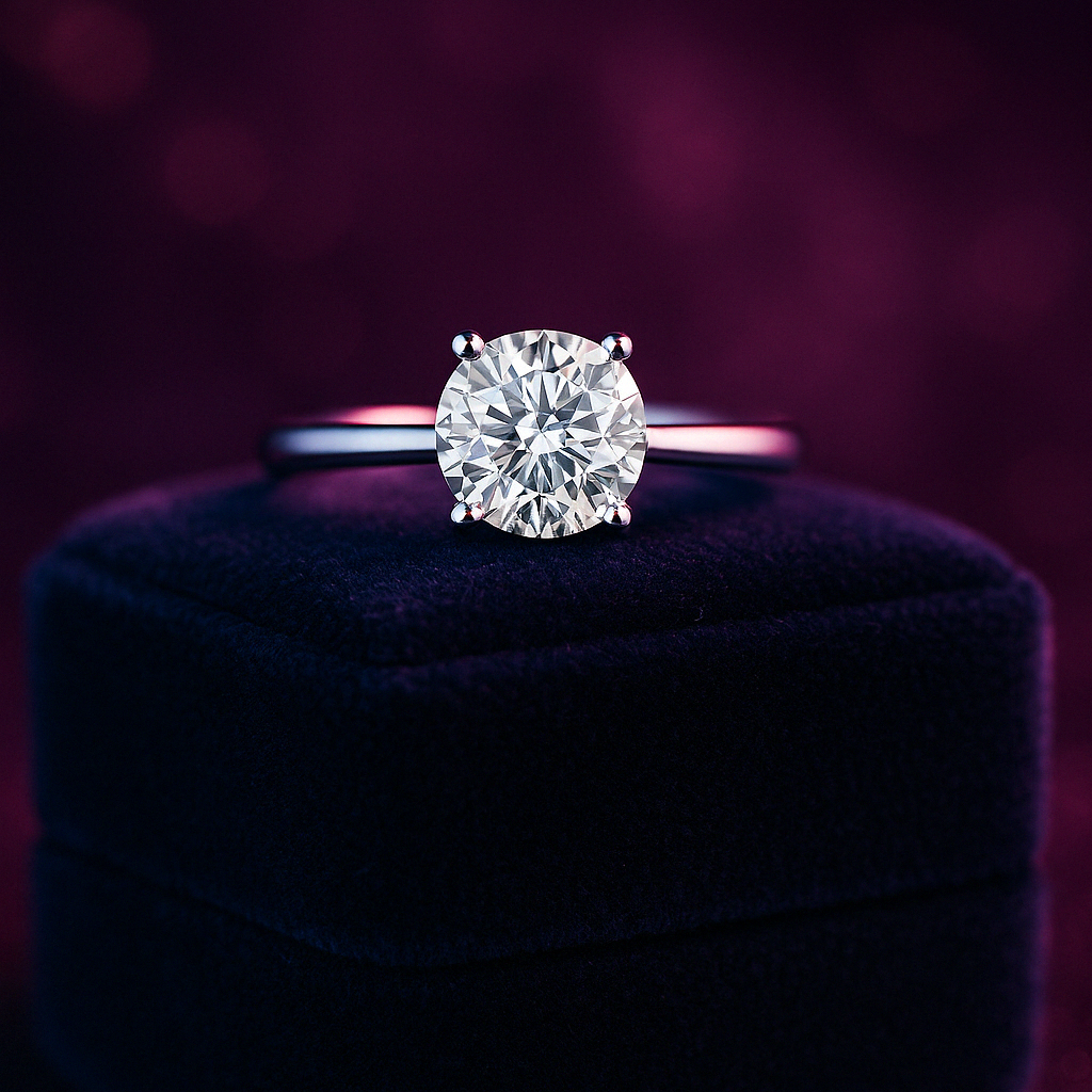 Bague solitaire diamant synthétique 2,00 (ct) en or 14 carats
