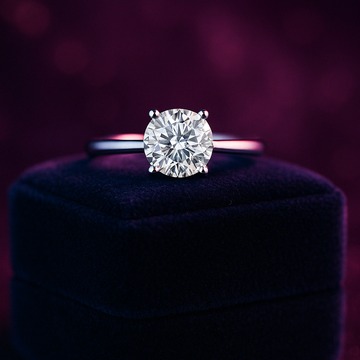 Bague solitaire diamant synthétique 2,00 (ct) en or 14 carats