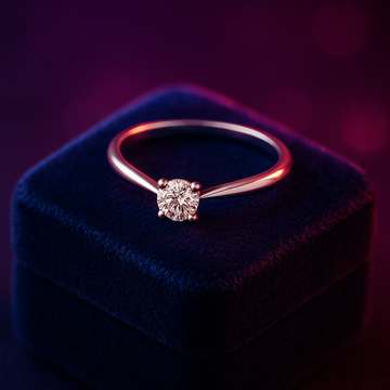 Bague de promesse solitaire délicate 0,07 (ctw) en or blanc 10 carats 