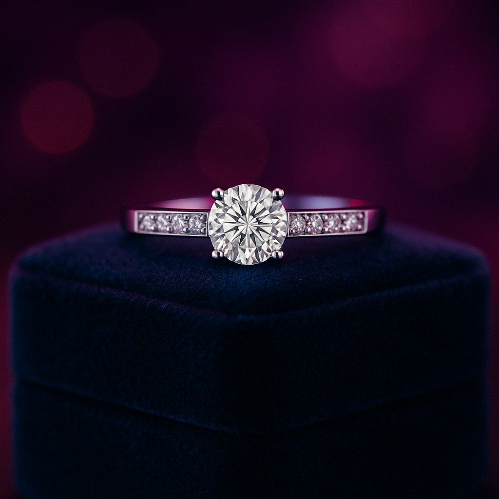 Round brilliant diamond engagement ring 0.45 (ctw) in 14k white gold