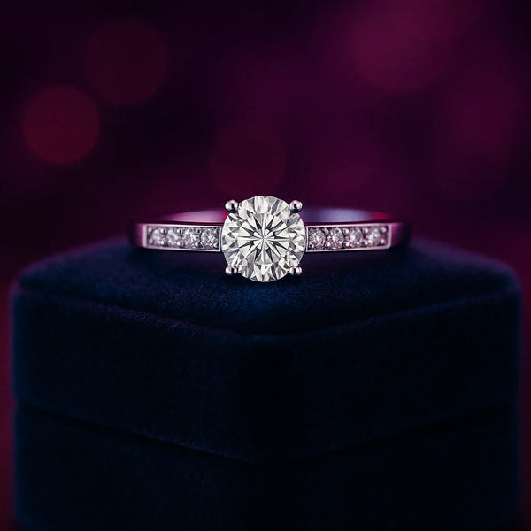 Round brilliant diamond engagement ring 0.45 (ctw) in 14k white gold