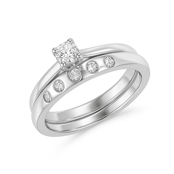 Round lab-grown diamond solitaire bridal set 0.35 (ctw) 10k gold
