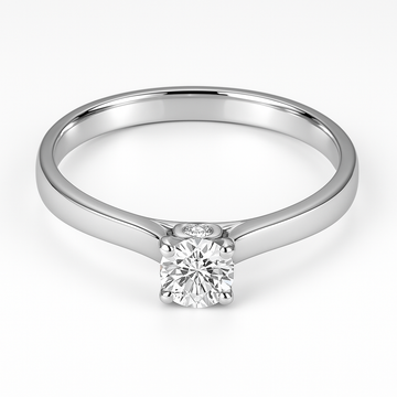Round solitaire 0.30 carat diamond engagement ring 14k white gold