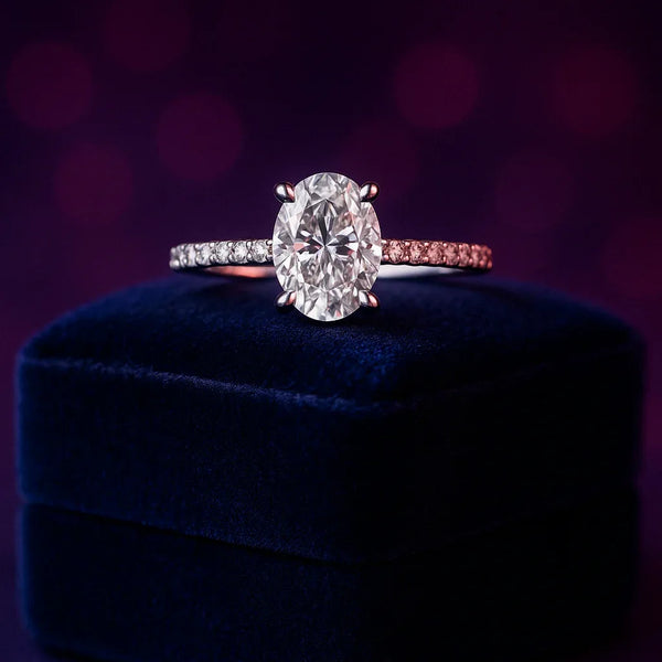 Oval cut lab-grown diamond ring 1.20 (ctw) 14k white gold