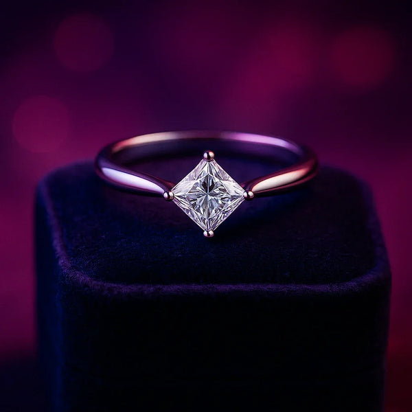 Princess cut lab-grown solitaire diamond ring 0.51 (ctw)14k gold